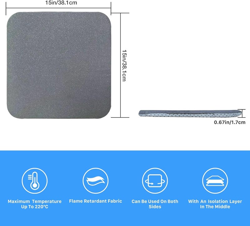 EasyCount E Heat Press Mat for Easy Press Both Sides Applicable (15" x 15"), Heat Press Pad for Cricut Easypress/Easypress 2 & HTV Craft Vinyl Ironing Insulation Transfer Projects - Image 4